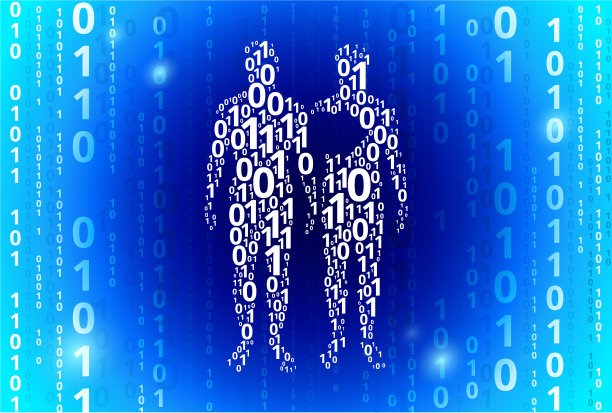 克隆二进制代码蓝色向量模式背景图片下载