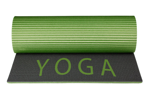 瑜伽垫孤立在白色的背景图片下载