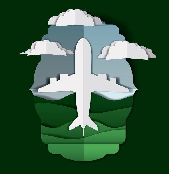 飞机与云和景观一起飞行图片下载