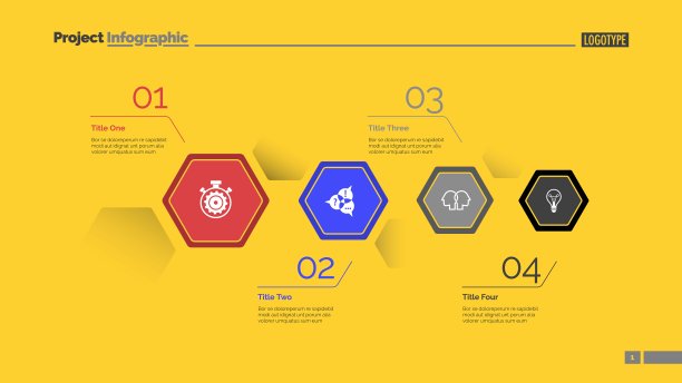 六边形图形图表幻灯片模板图片下载