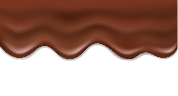 矢量现实流动巧克力边界隔离在白色背景图片下载