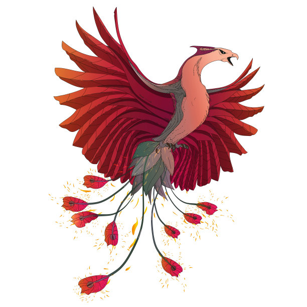 光辉凤凰矢量图图片下载