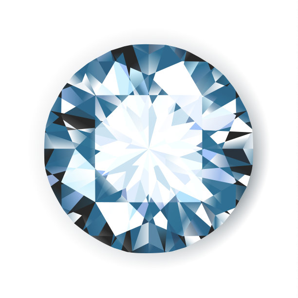 闪亮明亮的矢量钻石白色背景插图。没有透明度。图片下载