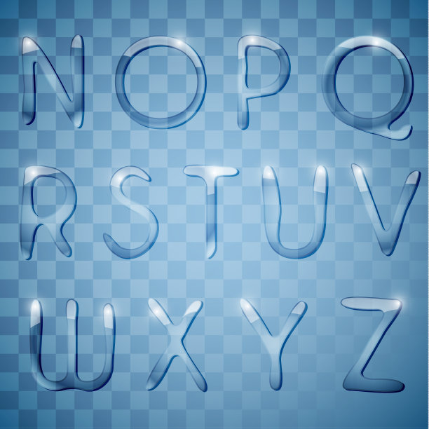 玻璃字母系列图片下载