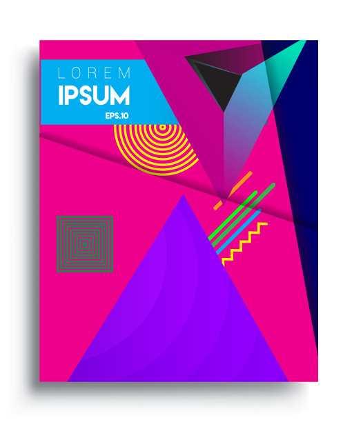 封面设计模板采用抽象设计，安排抽象线条和风格图形几何元素。适用于标语牌。图片下载