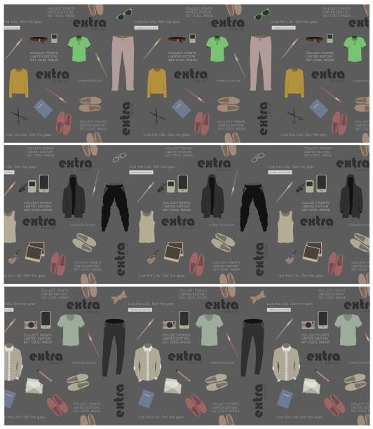 一套服装旗帜海报矢量设计图片下载