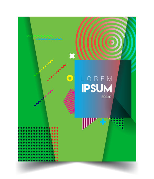封面设计，创意概念抽象几何设计，孟菲斯图案和彩色背景。图片下载