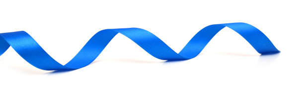 白色背景上的蓝丝带图片下载