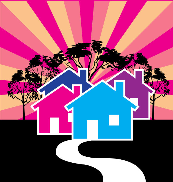 房屋插图为房地产身份证商业图标图片下载