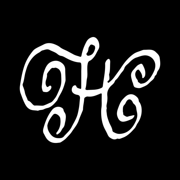 字母h用干刷子手写。粗糙的笔触，纹理字体。矢量插图。摇滚风格的字母。素材图片