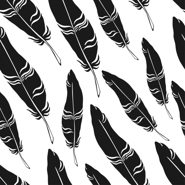 鸟羽毛无缝图案图片下载