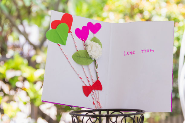 母亲节贺卡上的自行车装饰图片下载