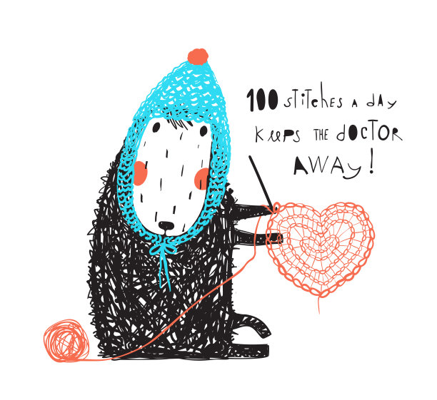 滑稽可爱的绵羊在帽子钩针图片下载