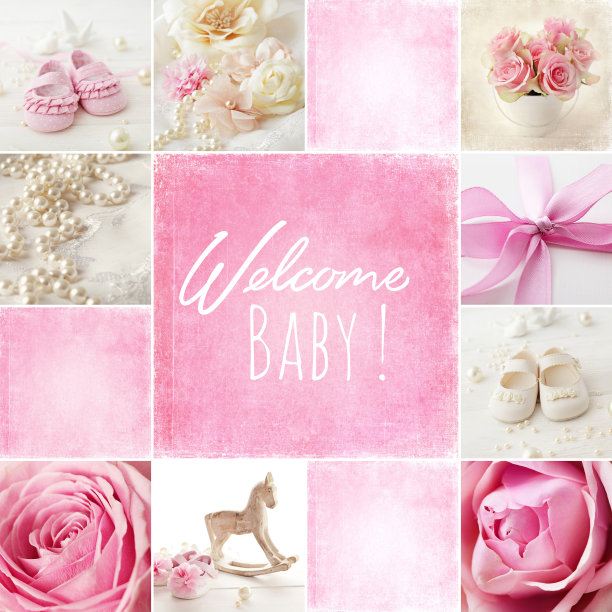 婴儿出生拼贴图片下载