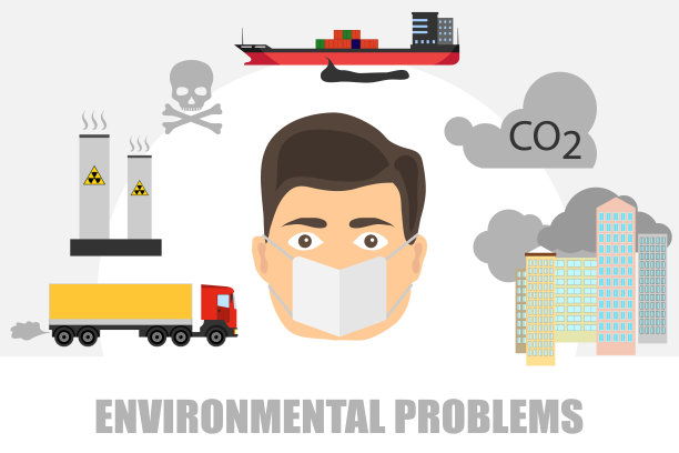 戴面具的人受到保护，不受污染环境的影响。保护图片下载