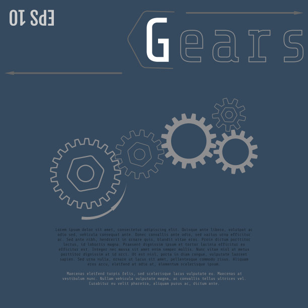 灰色背景上的齿轮矢量图。业务和行业概念与选择，零件，步骤，过程。信息图表矢量模板图片下载
