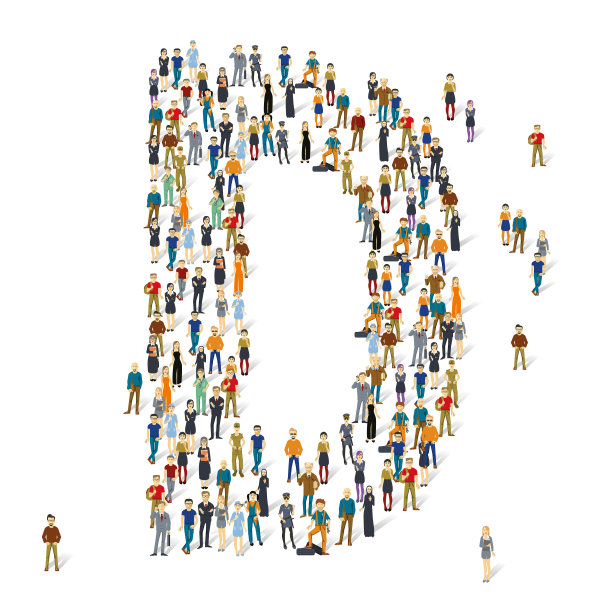 人民群众字母表。向量ABC，字母D图片下载