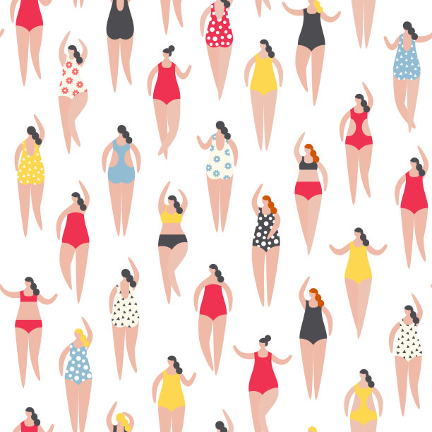 夏天人们在海滩上。向量illustrationBasic RGB图片下载