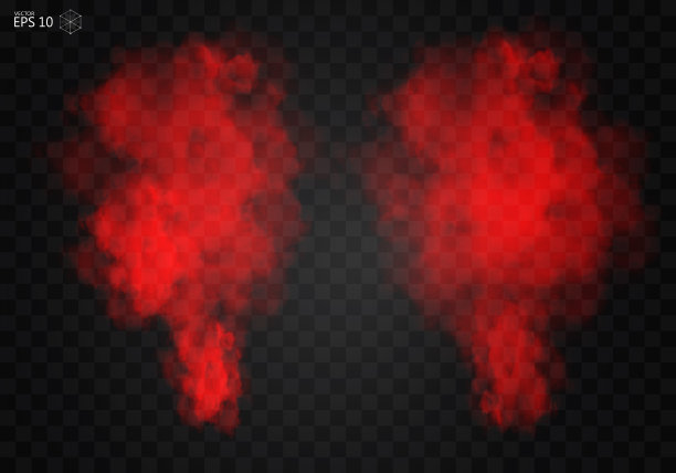 红雾或烟色隔离透明特效。白色矢量云雾，雾霾背景。插图图片下载
