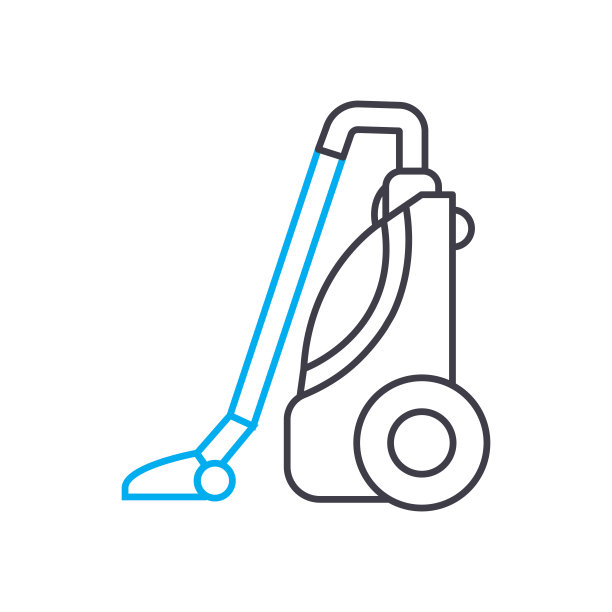 真空清洗线性图标概念。真空清扫线矢量标志、符号、插图。图片下载