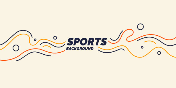 明亮的海报与动态波浪。插图简约平面风格图片下载