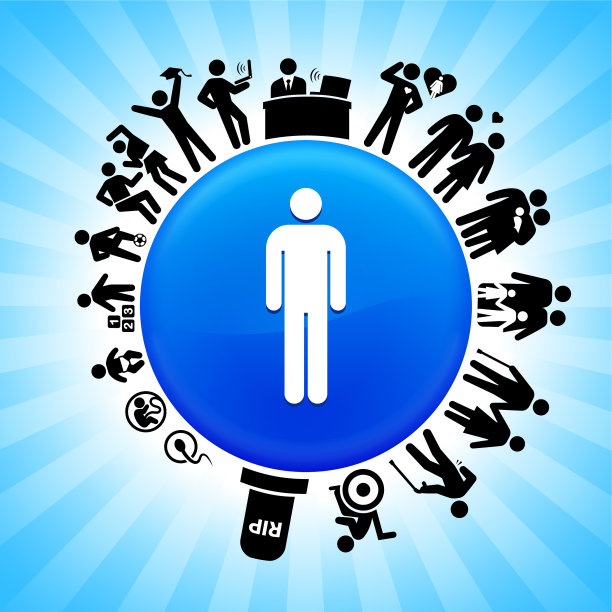 单一简笔画生命周期阶段的生活背景图片下载