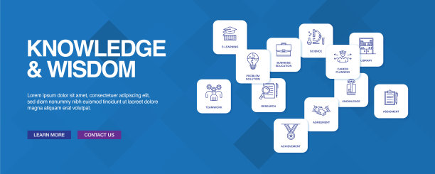 知识和智慧信息图表图标集图片下载