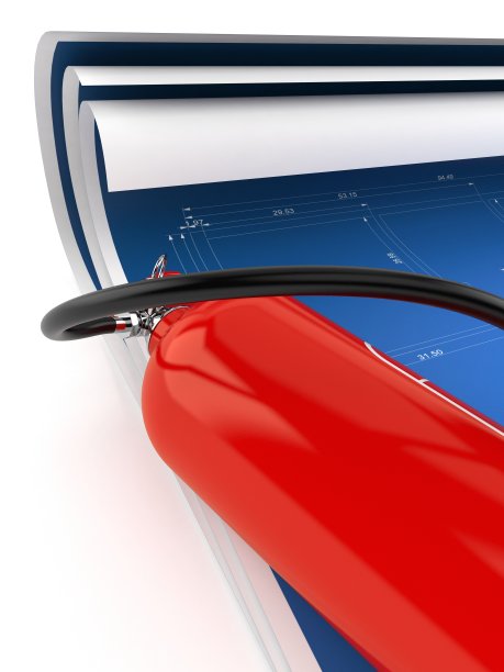 带蓝图的灭火器图片下载