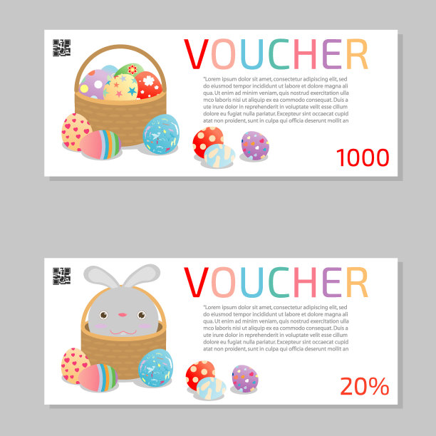礼品券模板和孩子。凭单模板模板用五颜六色的图案。明亮的概念。矢量图图片下载