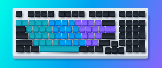 色彩斑斓的电脑键盘图片下载