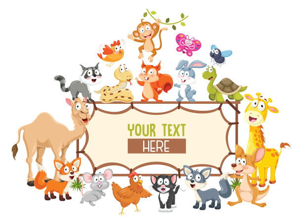 矢量插图的卡通动物图片下载