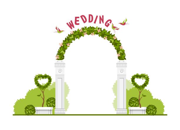 婚礼拱门向量图片下载