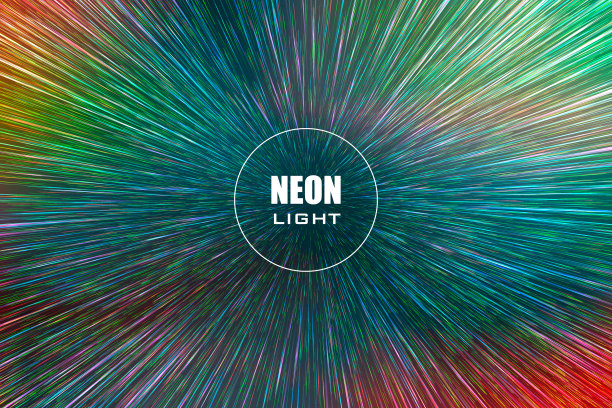 光线。霓虹辐射线背景为漫画书。圆形几何空间背景。图片下载