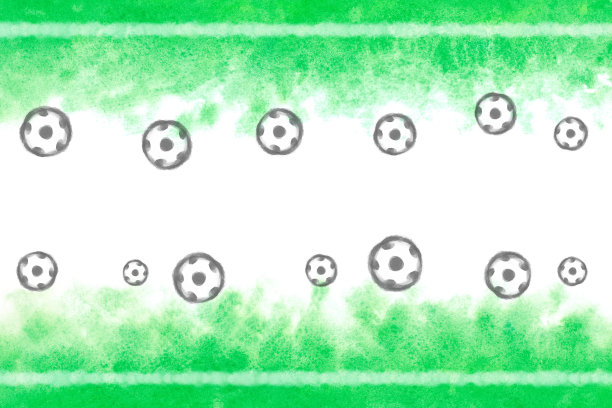 水彩绿色足球场和足球抽象或复古油漆背景图片下载