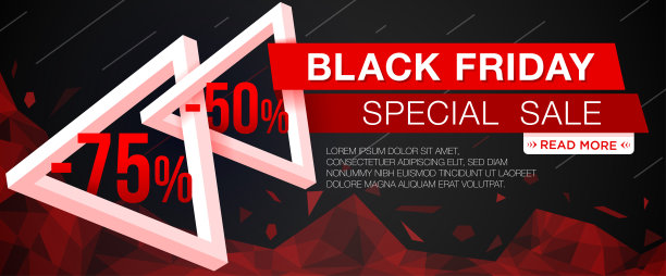 黑色星期五的促销标语，上面有三角形。黑色星期五的网络横幅。矢量图图片下载
