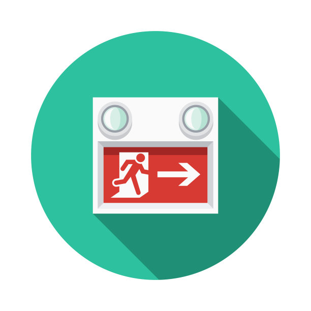 出口标志扁平化设计紧急服务图标图片下载
