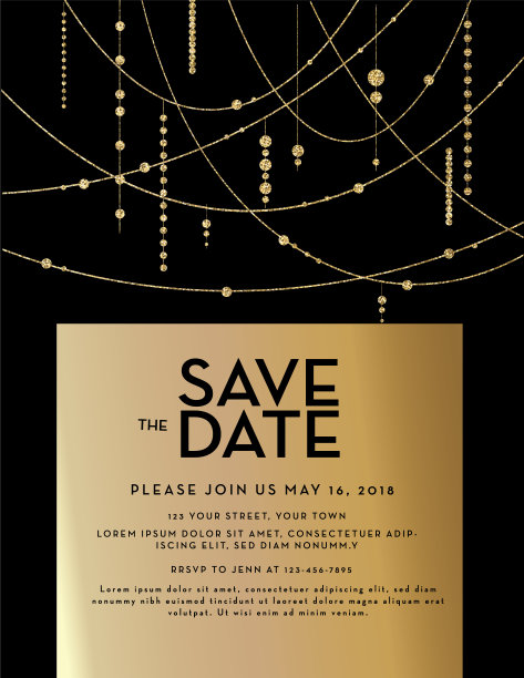 保存日期婚礼请柬设计模板图片下载