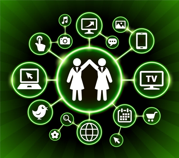 女孩力量互联网通信技术暗按钮背景图片下载