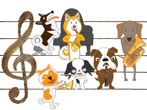 音乐的狗图片下载