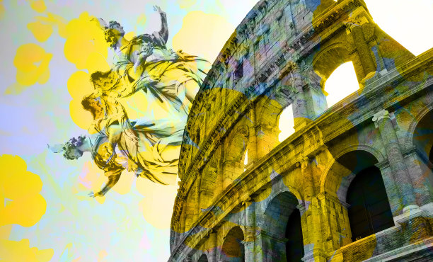 照片拼贴花卉图案数字背景艺术，质朴自然风格图片下载