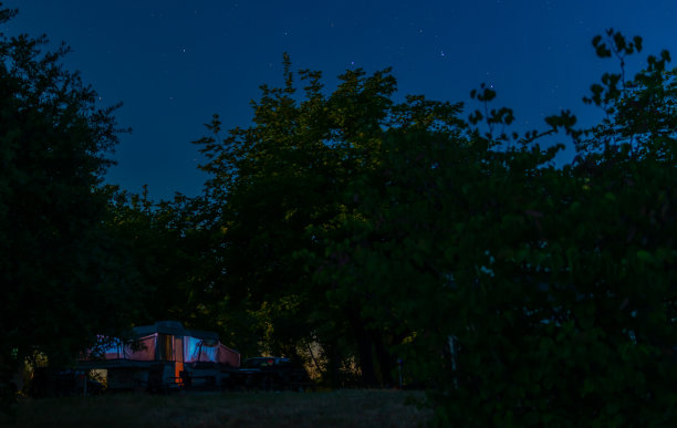在星空下的房车露营图片下载