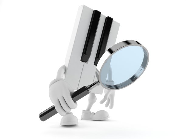 钢琴人物透过放大镜看图片下载