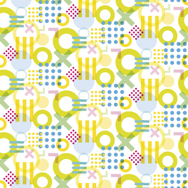 无缝几何背景与十字架，条纹和波尔卡点。背景与波尔卡点。图片下载