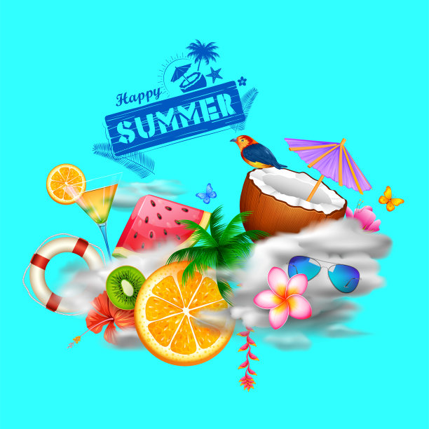 暑期海报墙纸的乐趣派对邀请横幅模板图片下载