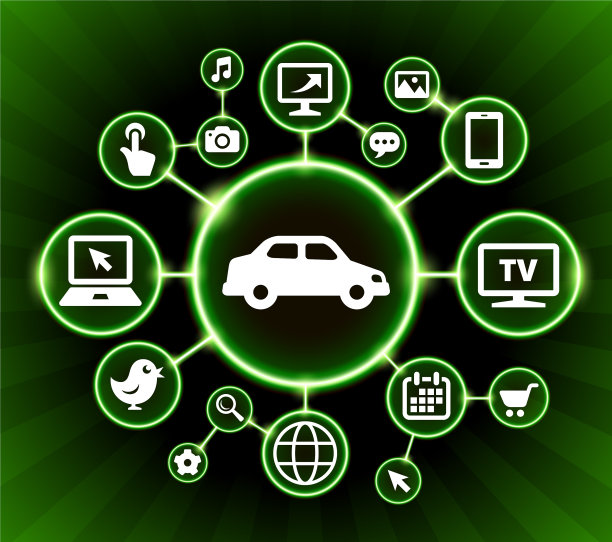 汽车互联网通信技术暗按钮背景图片下载