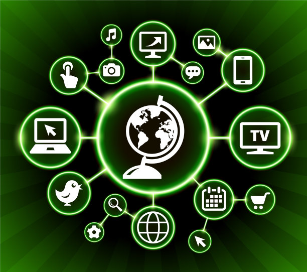 全球站互联网通信技术暗按钮背景图片下载