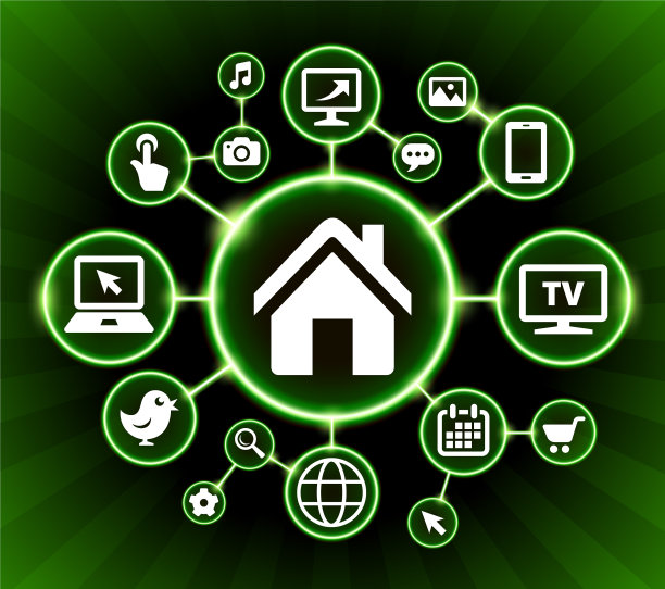 家庭互联网通讯技术暗按钮背景图片下载