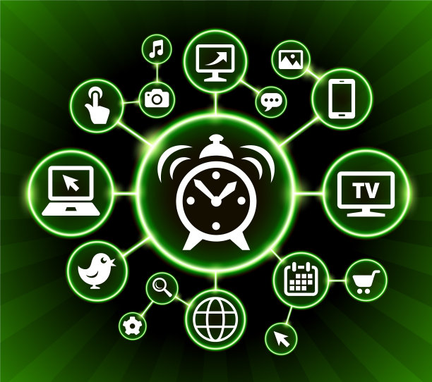 闹钟互联网通讯技术暗按钮背景图片下载