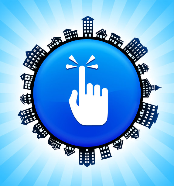 指向手在农村城市景观天际线背景图片下载