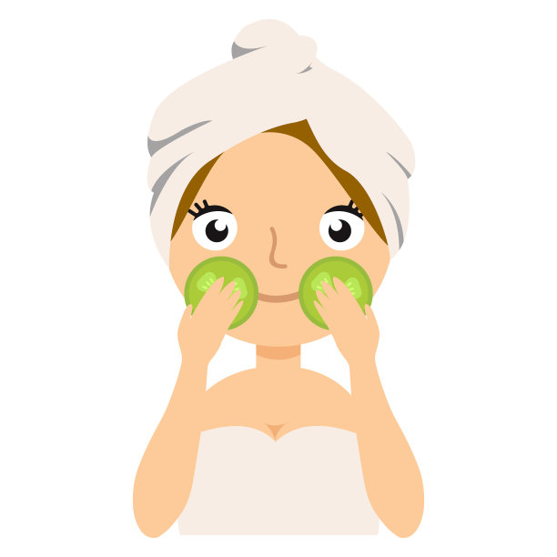 有spa面膜，黄瓜的女孩图片下载